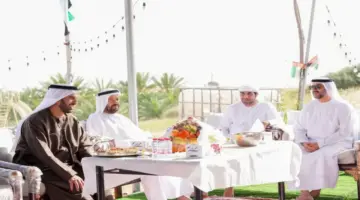 محمد بن سعود يزور حمد النعيمي في منطقة السوان